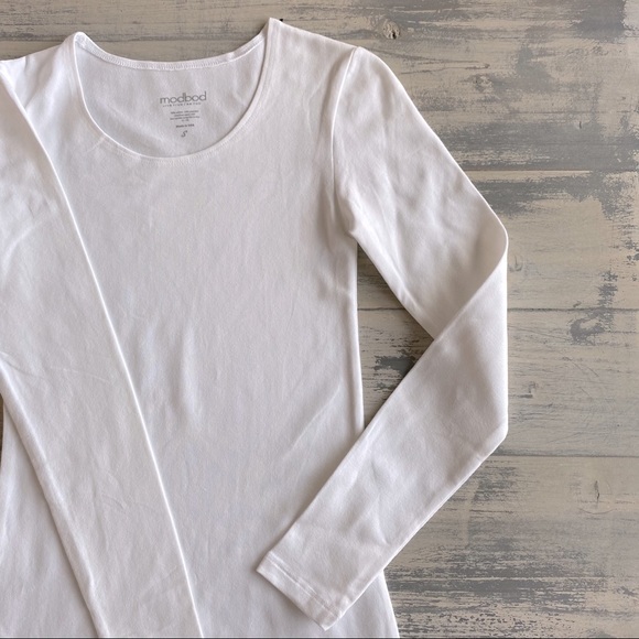 Modbod White Long Sleeve layering tee - Picture 2 of 4